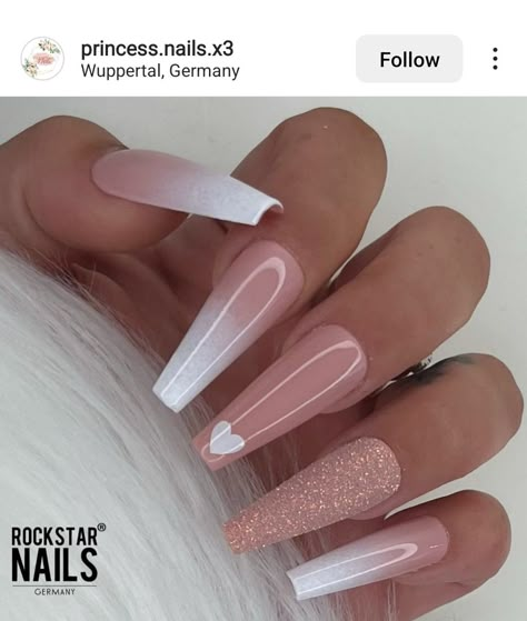 Ballerina Nails Designs, Princess Nails, Ombre Acrylic Nails, Beige Nails, Ballerina Nails, Pink Acrylic Nails, Classy Nails, Fancy Nails, Chic Nails