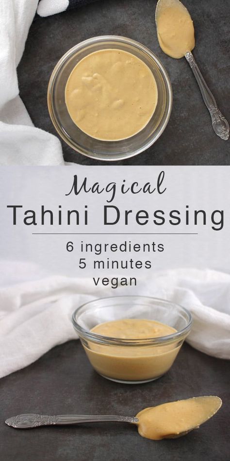 Tahini Recipe, Vegan Salad Dressing, Vegan Dressing, Resep Salad, Doner Kebab, Vegan Sauces, Homemade Salads, Tahini Dressing, Tahini Sauce