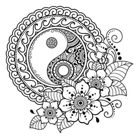 Padrão circular em forma de mandala para... | Premium Vector #Freepik #vector #padrao Cameleon Art, Mandala Tattoos For Women, Yang Tattoo, Mehndi Style, Design Mandala, Mandala Design Pattern, Mandala Art Lesson, Mehndi Tattoo, Mandala Coloring Books