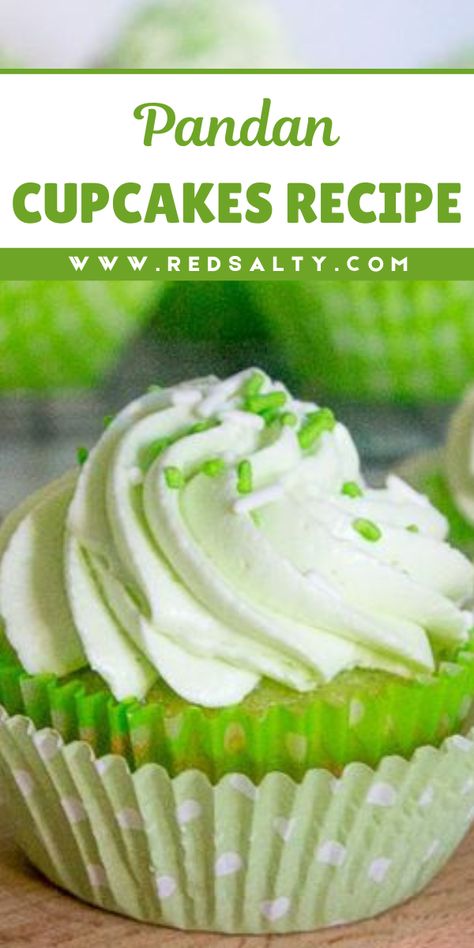 Since then, whenever I crave cakes and sweet desserts. I go for my yummy creamy Pandan Cupcakes Recipe. Pandan Cupcakes Recipe, Pandan Cupcakes, Orange Roughy Recipes, Peach Ice Cream Recipe, Pandan Cake, Peach Ice Cream, Coconut Frosting, Ranch Recipe, Colorful Cupcakes