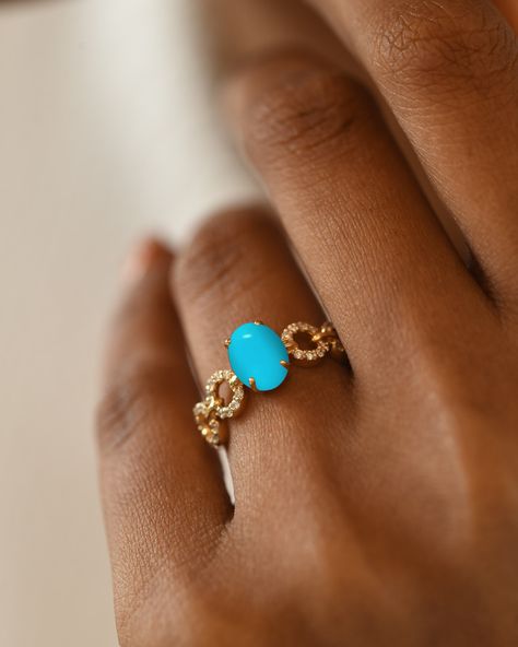 Turquoise gold ring