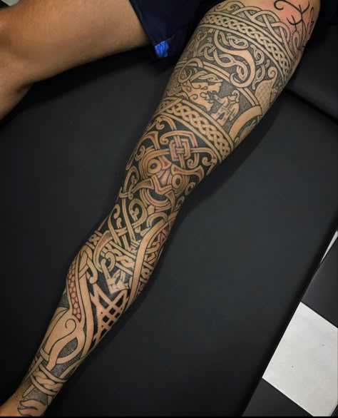 Nordic Leg Sleeve Tattoo, Norse Leg Sleeve, Celtic Leg Sleeve Tattoo, Viking Pattern Tattoo, Celtic Leg Sleeve, Celtic Leg Tattoo, Nordic Leg Tattoo, Norse Leg Tattoo, Nordic Leg Sleeve