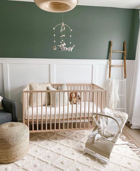 Wainscoting Nursery, Nursery Decor Green, Newborn Room, Baby Room Neutral, Baby Boy Room Decor, Nursery Room Design, Baby Boy Room Nursery, Baby Room Inspiration, Nursery Room Inspiration