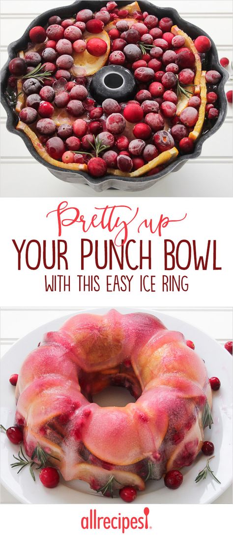 Sometimes the simplest ideas can make the greatest impressions. Punch Ring Frozen, Diy Punch Bowl, Christmas Punch Ice Ring, Christmas Ice Ring For Punch, Ice Ring For Punch Bowl, Punch Ice Ring, Punch Bowl Ideas, Connecticut Casual, Christmas Punch Bowl