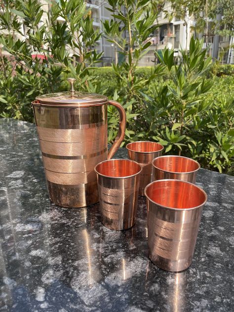 Elevate your hydration game with our Pure Copper Water Jug with Tumblers! Crafted for those who value both style and health, this set is a must-have for any eco-conscious household. Join the movement towards sustainable living today. #CopperWaterJug #HealthyLifestyle #EcoFriendlyLiving #SustainableChoices #DrinkPure #StayHydrated