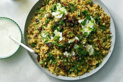 Adas Polo ba Khorma (Persian Lentil Rice With Dates) Recipe - NYT Cooking Adas Polo, Lentil Rice, Persian Rice, Lentils And Rice, Vegetarian Indian, Date Recipes, Green Lentils, Nyt Cooking, Persian Food