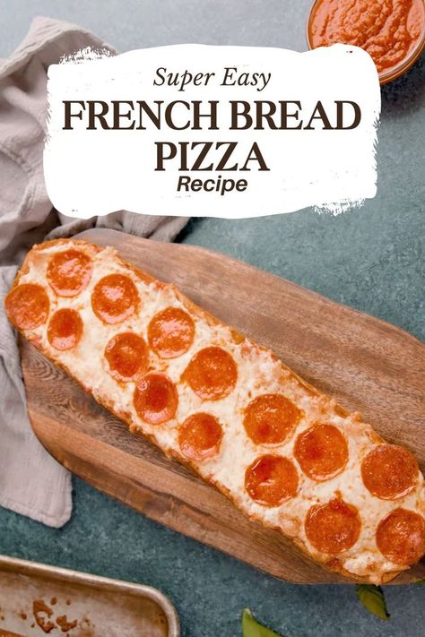 Dive into nostalgia with this scrumptious and easy-to-make French Bread Pizza recipe! Perfect for busy weeknights and guaranteed to bring joy to every bite. #FrenchBreadPizza #HomemadePizza #EasyRecipes #WeeknightMeals Homemade French Bread Pizza, Make French Bread, Pizza In The Oven, Bread Pizza Recipe, Homemade French Bread, French Bread Pizza, Best Homemade Pizza, Pizza Recipes Easy, Bread Pizza