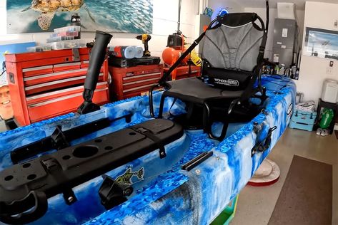 Sit-Inside Seat Mod For Sit-On-Top Kayaks (Video) | Kayak Angler Sit On Top Kayak, Kayak Seats, Diy Seating, Kayak Storage, Offshore Fishing, Center Of Gravity, Fishing Videos, Ocean Fishing, Kayak Fishing