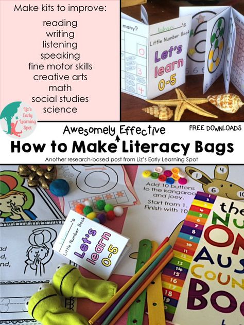 How to Make Awesomely Effective Literacy Bags - Liz's Early Learning Spot Take Home Book Bags, Literacy Bags, Prek Literacy, Number Book, Early Childhood Literacy, Family Literacy, Early Literacy Activities, Classroom Freebies, Preschool Literacy