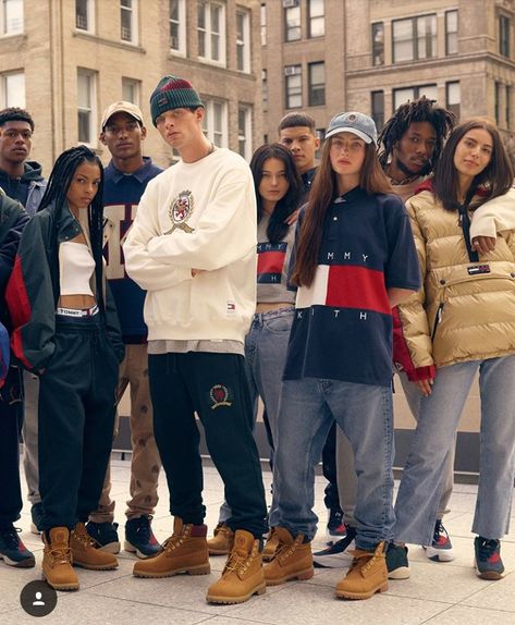 #tommyhilfiger #kith Kith Clothing, Tommy Hilfiger Men Outfits, Tommy Hilfiger Outfits Men, Tommy Hilfiger Aesthetic, How To Wear Timberlands, Tommy Hilfiger Outfits, Hip Hop Style Outfits, Tommy Hilfiger 90s, Tommy Hilfiger Menswear