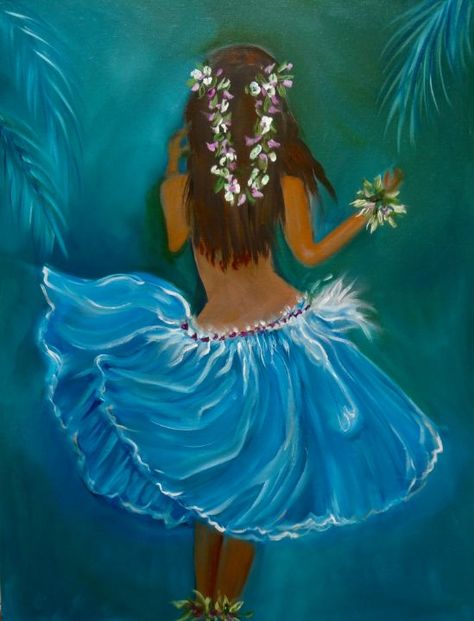 Hula Girl, Swirling skirt - Jennylee Hawaiian Goddess, Hawaiian Legends, Beach Art Painting, Polynesian Art, Hawaii Art, Dancers Art, Hawaiian Art, Watercolor Pictures, Hula Girl