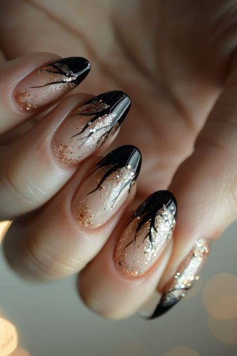 Intricate Nail Designs Nailart, Throne Of Glass Nail Art, Yule Nail Art, Throne Of Glass Nails, Witch Aesthetic Nails, Yule Nails, Geeky Nails, Vacay Nails, Glass Nails Art