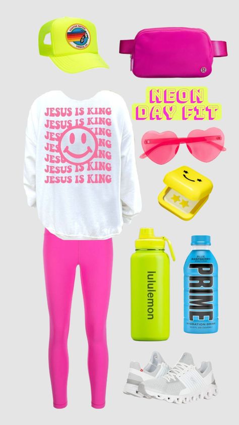 #neon #preppy #outfitinspo #beauty #fyp #slay #fitcheck Neon Fits, Neon Preppy, Preppy Wishlist, Homecoming Week, Preppy Fits, Hydrating Drinks, Neon Outfits, Kings Day, Trendy Outfits For Teens