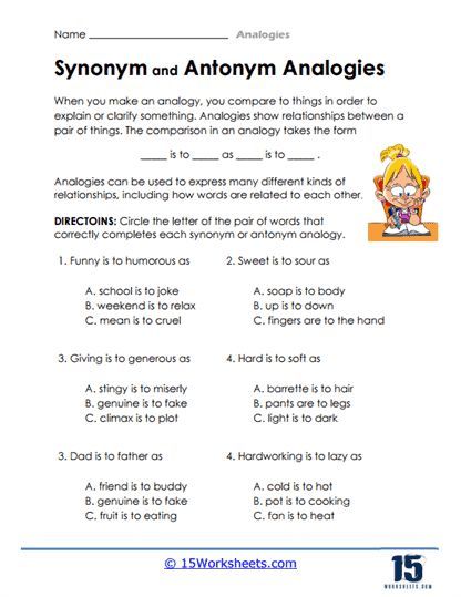 Synonym and Antonym Analogies Analogies Worksheet, Synonym And Antonym, Relationship Worksheets, Slp Activities, The Worksheet, Synonyms And Antonyms, Language Proficiency, Similarities And Differences, Teaching Children