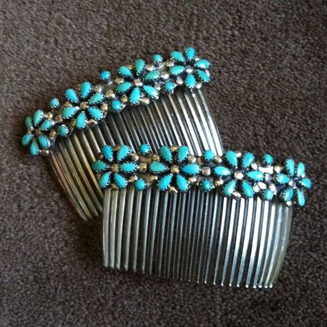 Turquoise Wedding Jewelry Western, Turquoise Hair Piece, Turquoise Hair Comb, Turquoise Gifts, Navajo Wedding, Vintage Navajo Jewelry, Turquoise Hair, Cowgirl Bling, Silver Turquoise Jewelry