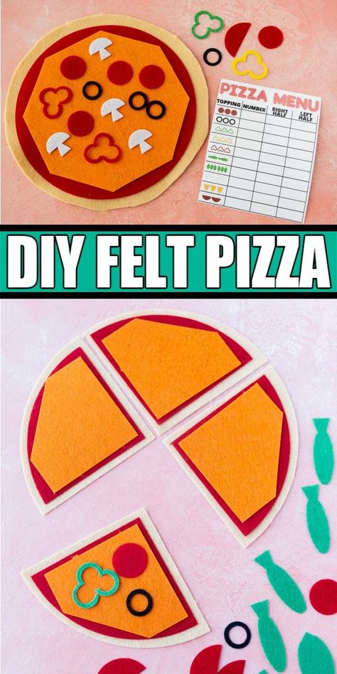 Felt Dramatic Play Easy Diy, Pizzaria Dramatic Play, Diy Felt Pizza, Felt Games Diy, Pizza Games For Kids, Felt Pizza Diy, Pizza Crafts For Kids, Pizza Activities For Preschool, Diy Board Games For Kids