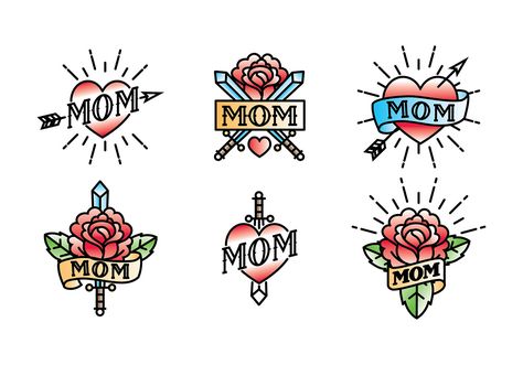 Mom Tattoo Vector Free. Choose from thousands of free vectors, clip art designs, icons, and illustrations created by artists worldwide! Trad Mom Tattoo, Vintage Mom Tattoo Heart, Mother’s Day Tiny Tattoos, Mom Flash Tattoo, Classic Mom Tattoo, Vintage Mom Tattoo, Old School Mom Tattoo, Mothers Day Tattoo, Traditional Mom Tattoo