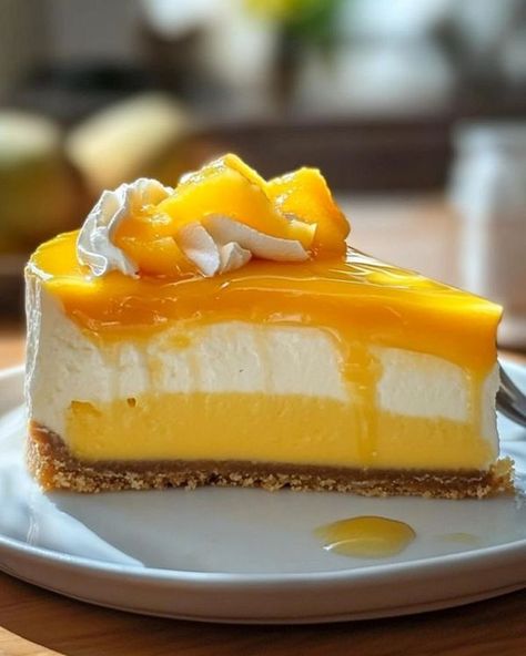 Aymie And Family Mango Cheesecake Recipe, Paradise Cake, Tropical Desserts, Swirl Cheesecake, Mango Mousse, Mango Dessert, Cheesecake Lovers, Mango Cheesecake, Mango Cream