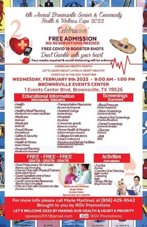 RGV Promotions presents its sixth annual Brownsville Senior & Community Health & Wellness Expo 2022 on Feb. 9. Free admission. Assisted Living Community Events, Poosh Wellness Event, Marketing Events For Senior Living, Wellness Initiatives, Senior Wellness Center, Senior Center, Country Line Dancing, Senior Health, Guest Speakers