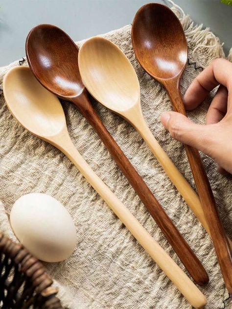 Honey Spoons, Kitchen Christmas Gifts, Wooden Cutlery, Coffee Spoons, Tea Spoons, Honey Tea, Silicone Kitchen, Coffee Spoon, Wooden Spoon