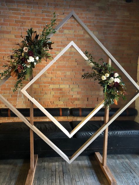 Diamond Arbor Wedding, Diamond Arch Wedding, Art Deco Wedding Arch, Arbor Ideas Wedding, Diamond Wedding Arch, Wedding Backdrop Wood, November Bride, Diy Wedding Arbor, Wooden Wedding Arches