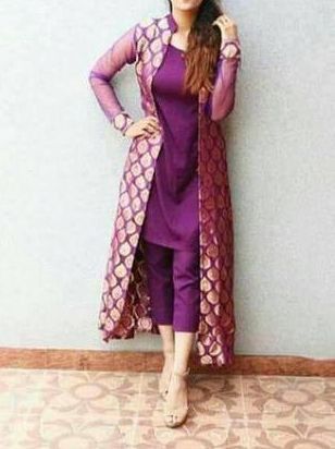 Jacket With Kurti For Women, Jacket Suit Designs For Women, Jacket Style Suits For Women Indian, Kurti With Jacket Indian, Jacket Style Kurti Long With Pant, Trendy Indowestern Outfits For Women, Coat Model Kurtis, Jacket Kurti Designs, Kurta With Jacket Women