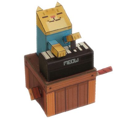 Automata - keyboard cat by TubbyPaws Keyboard Cat, Cats Meowing, Paper Toys Template, Paper Toy, Paper Animals, 3d Paper Crafts, Advent Calendars, Animal Masks, Cat Crafts