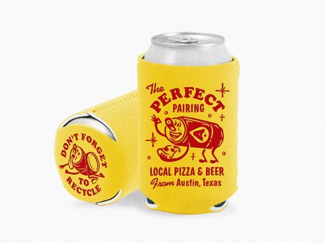 Pizza + Beer by Zachary Wieland for Helms Workshop™ on Dribbble Pizzeria Design, Koozie Design, Beer Koozie, Texas Beer, Local Pizza, Beer Koozies, Pizza Logo, Pizza And Beer, Beer Design