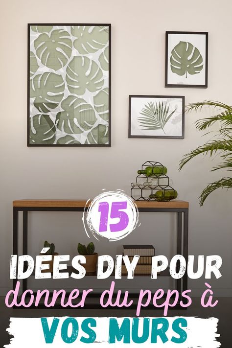 Déco trompe-l’œil, cadres peints, palettes, assiettes décoratives… Voici 15 idées DIY simples à réaliser pour relooker vos murs. Diy Cadre Deco, Diy Tableau, Gallery Wall, Kitty, Home Decor Decals, Frame, Wall, Home Decor, Art