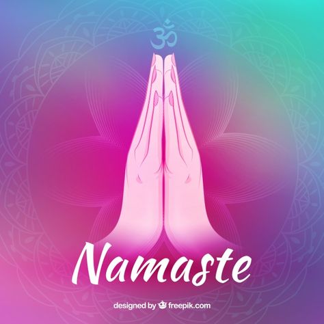 Namaste gesture with original style Free... | Free Vector #Freepik #freevector #design #hand #mandala #hands Namaste Images, Namaste Symbol, Namaste Tattoo, Hand Mandala, Namaste Hands, Namaste Art, Indian Yoga, Chakra Health, Dove Pictures