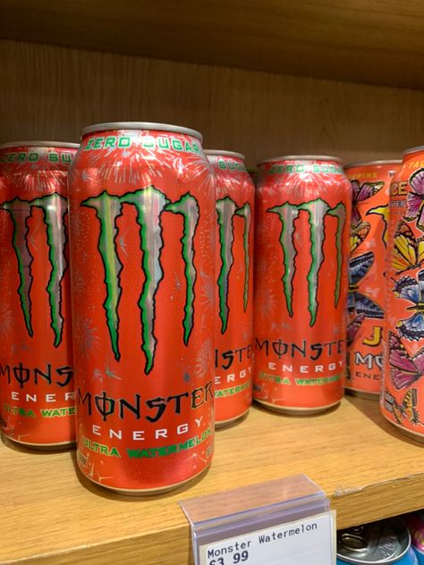 Watermelon Monster Drink, Watermelon Monster, Brr Basket, Sugar Free Energy Drinks, Reading Sheet Music, Monster Energy Drink, Free Energy, Energy Drink, Monster Can