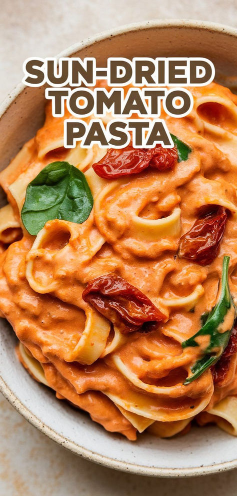 Looking for a tasty pasta dish? This creamy Sun-Dried Tomato Pasta is packed with rich, tangy flavors and ready in no time! Easy Sun Dried Tomato Pasta, Sun Dried Tomato Pasta Recipes, Pasta With Sun Dried Tomatoes Recipes, Sun Dried Tomato Pasta Sauce, Sundried Tomatoes Pasta, Sundried Tomato Pasta Sauce, Pasta Sundried Tomatoes, Sun Dried Tomato Soup, Creamy Sundried Tomato Pasta