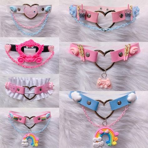 Cute Collars, Source Of Income, Yami Kawaii, Kawaii Core, Neck Accessories, Garters, Cosplay Outfits, Pastel Goth, Its My Birthday