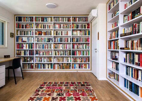 Big Wall Bookshelves, Walls Of Books, Whole Wall Shelves, Wall To Wall Bookshelves, Library Book Shelves, Wall Of Books, Blue Bookshelves, Floor To Ceiling Bookshelves, Bookshelf Wall