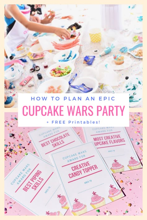 Cooking Birthday Party Ideas, Bake Off Ideas Parties, Baking Competition Party, Cupcake Wars Themes, Cake Wars Birthday Party, Cupcake Wars Birthday Party Ideas, Cake Wars Ideas, Baking Competition Birthday Party Ideas, Cupcake Decorating Birthday Party