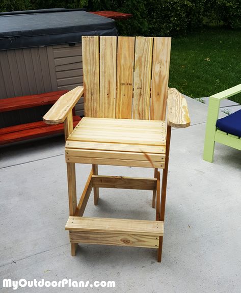 1x4 Wood, Adirondack Chairs Diy, Wooden Chair Plans, Diy Bar Stools, Chairs Diy, Chair Diy, Bar Height Chairs, Adirondack Chair Plans, Diy Balcony