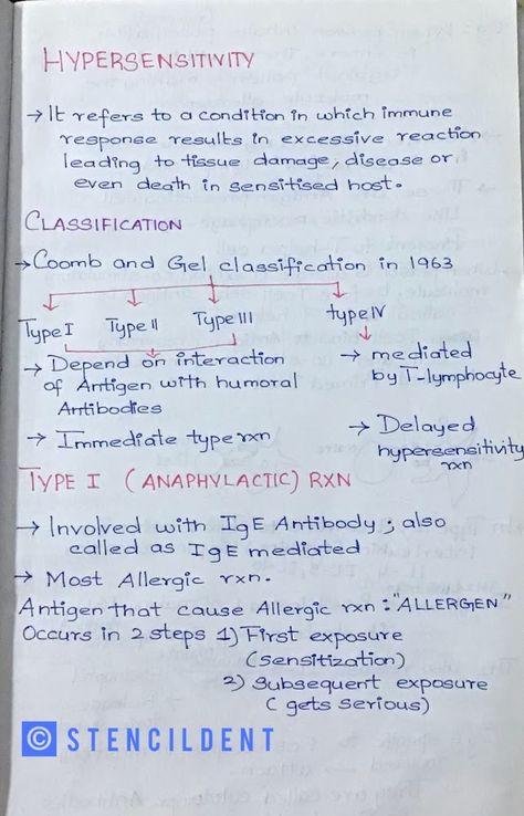 Hypersensitivity microbiology notes Microbiology Study Note, Pathology Study, Microbiology Notes, Microbiology Study, Easy Notes, Therapy Notes, Oral Pathology, Learn Biology, Hypersensitivity Reactions