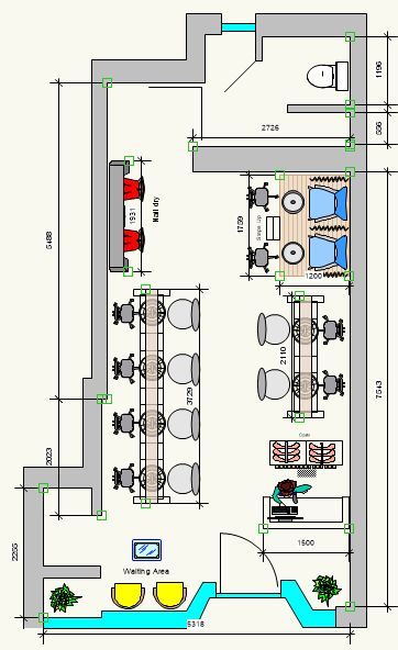 2D floor plan showing how to effectively layout an nail shop interior Nail Salon Plan Layout, Hair Salon Floor Plans Design Layouts, Nail Salon Floor Plan Layout, Nail Salon Blueprint Layout, Beauty Salon Layout Ideas Floor Plans, Nail Salon Layout Ideas Floor Plans, Nail Salon Floor Plan, Hair Salon Floor Plans, Nail Salon Layout