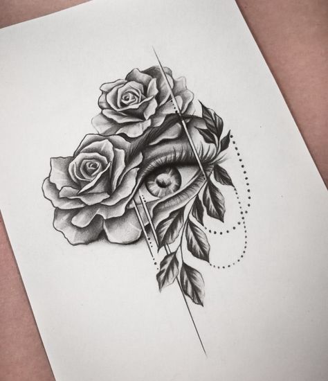 #flowers #flowerstattoo #tattoo #rosestattoo #tattoosketch #eye #eyetattoo Eyes With Flowers Tattoo, Flower And Eye Tattoo, Eye With Flowers Tattoo, Tattoo Eyes Woman, Eye In Flower Tattoo, Eye Tattoo With Flowers, Rose With Eye Tattoo, Other Half Tattoo, Rose And Eye Tattoo