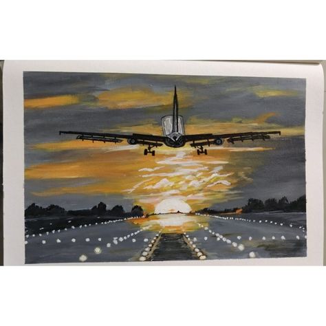 Plane Acrylic Painting, Plane Canvas Painting, Plane Painting, Plane Landing, Airplane Painting, Airplane Wall Art, Painting Canvases, Art Journal Therapy, Painting Painting