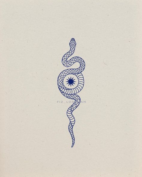 Elizabeth Forsman on Instagram: “Half-forgotten dream . Tattoo permit available link in bio! . #drawing #art #design #snake #snakeart #snakedesign #snaketattoo #moontattoo…” Evil Eye Snake Tattoo, Snake Spiral Tattoo, Snake Moon Tattoo, Kundalini Tattoo, Bio Drawing, Small Snake Tattoo, Tattoo Snake, Serpent Tattoo, Snake Tattoo Design