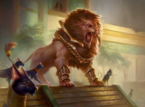 ArtStation - Pride Sovereign - Magic The Gathering Giant Lion Fantasy Art, Lion Gate, Giant Lion, Mtg Art, Lion Pride, Fantasy Beasts, Lion Art, Mythical Creatures Art, Fantasy Warrior