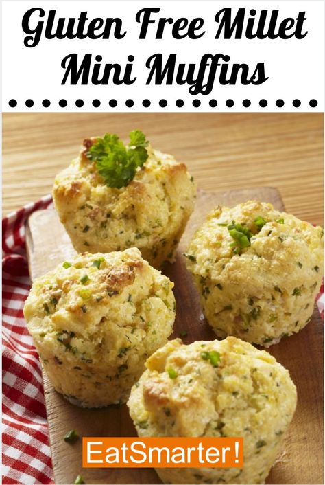 Millet Muffins, Mini Muffin Recipe, Millet Flour, Under 100 Calories, Savory Muffins, 100 Calories, Eat Smart, Food Shows, Healthy Delicious