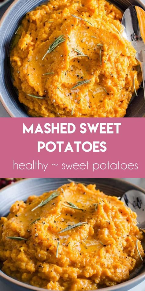 Mashed Sweet Potatoes Healthy, Sweet Potato Recipes Mashed, Sweet Potato Sides, Sweet Potato Recipes Healthy, Healthy Potato Recipes, Stuffed Sweet Potato Healthy, Health Dinner Recipes, Mashed Sweet Potatoes, Thanksgiving Side Dishes