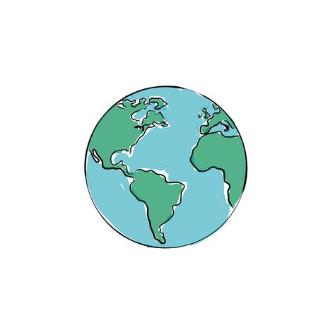 The Earth: Drawing For MA Submission - Drawn in Adobe Illustrator Draw Earth Reference Drawing, Earth And Space Drawing, Cute Earth Illustration, Aesthetic Earth Drawing, Earth Sketch Simple, How To Draw The Earth, Earth Pictures Drawing, Earth Cute Drawing, Globe Drawing Aesthetic