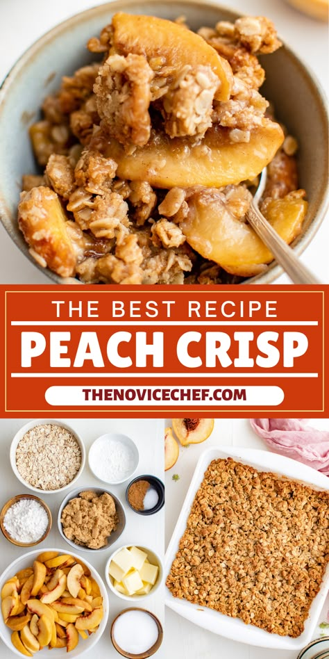 End Of Summer Dessert Ideas, Fresh Peach Recipes, Peach Crisp Recipe, Peach Dessert, Peach Dessert Recipes, Peach Crisp, Fruit Crisp, Peach Recipes, Peach Desserts