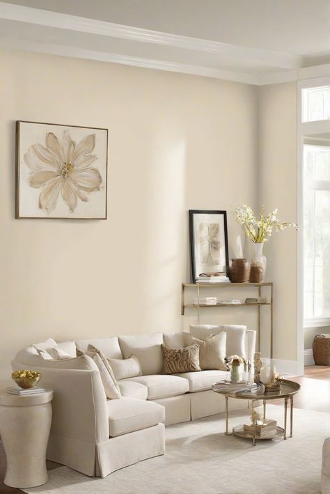 living room paint colors, interior design, home decor, wall paint ideas Neutral Colour For Living Room, Bone White Paint Color Living Rooms, Light Colour Interior Design, Light Cream Wall Color, Cream Color Wall Paint, Vanilla Wall Color, Cream Wall Colors Living Room, Modern Wall Colors Living Room, Color Living Room Walls