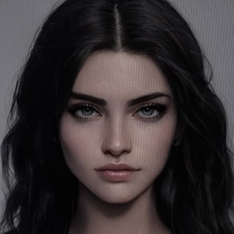 Regulus Black Daughter Face Claim, Dark Brown Hair And Hazel Eyes, Hogwarts Dr Face Claims, Grey Eyes Women, Dark Hair Female Character Art, Black Hair Grey Eyes Girl, Sirius Black Daughter Face Claim, Art Breeder Girl Black Hair, Dark Hair Blue Eyes Girl