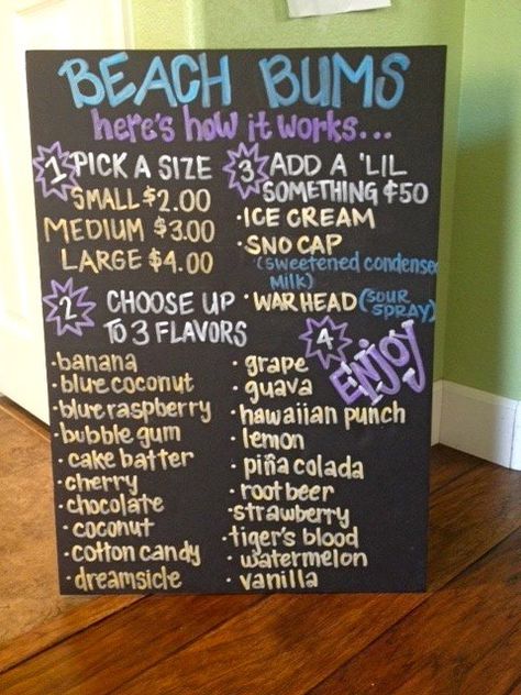 Snow Cone Menu Board, Shaved Ice Menu Board Ideas, Sno Cone Stand Ideas, Snowcone Trailer Ideas, Snow Cone Trailer Ideas, Snow Cone Stand Ideas, Snow Cone Stand Ideas Food Truck, Snowcone Stand Ideas, Snow Cone Business