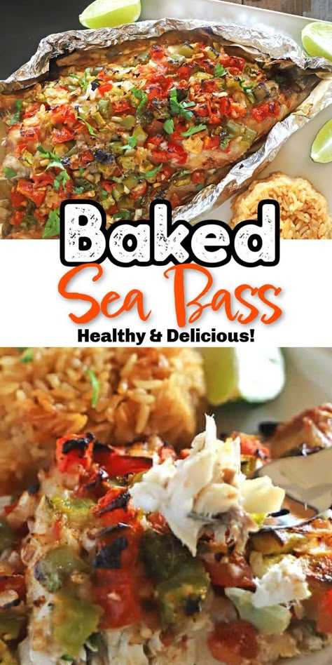 Whole Sea Bass Recipes, Sea Bass Recipes Healthy, Sea Bass Fillet Recipes, Easy Baked Shrimp, Baked Fish Recipe, Sea Bass Recipe, Baked Sea Bass, Bass Recipe, Oven Baked Fish